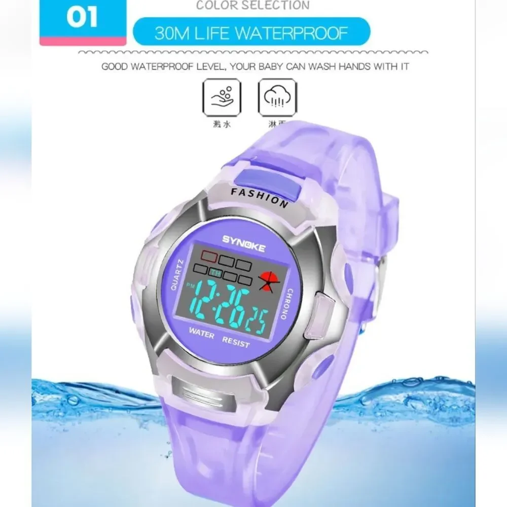 Kids Girls Digital Sport Watch Waterproof Electronic Watches Alarm Wristwatch US
